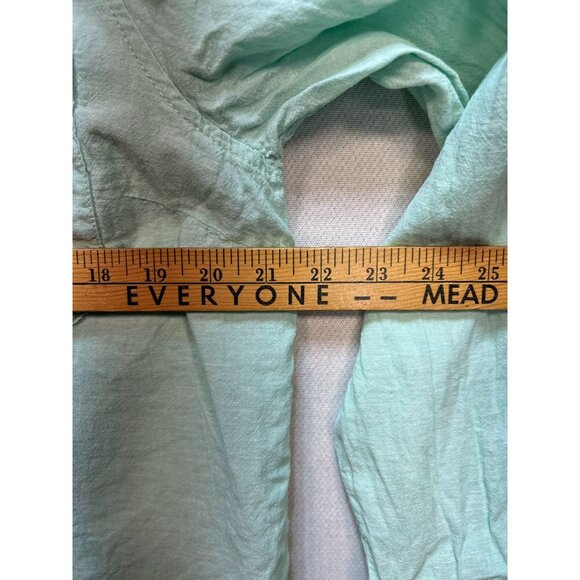 Sonoma Women's The Everyday Linen Shirt Button Up Size L Mint Green - Picture 9 of 11